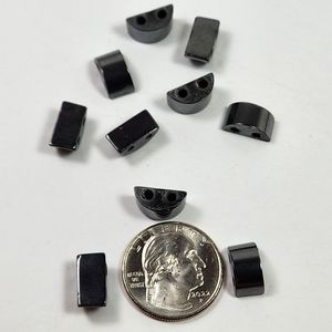 5 for $10 Hemalyke 13x6mm flat half-round with 2 0.5-1.5mm holes, lot of 10